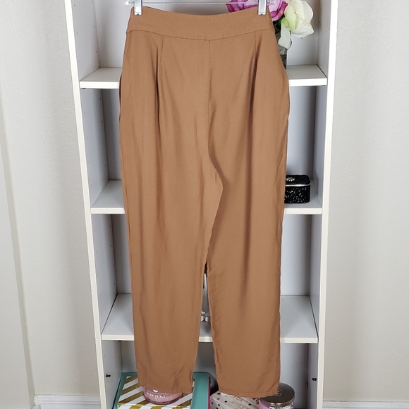 Leith Brown Self Tie Front Pants SZ L - Picture 4 of 6